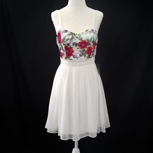 Floral Embroidery and Lace Dress